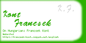 kont francsek business card
